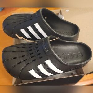 NIB Black Adidas Adilette Clog Mens Size 7 Womens Size 8 NEW